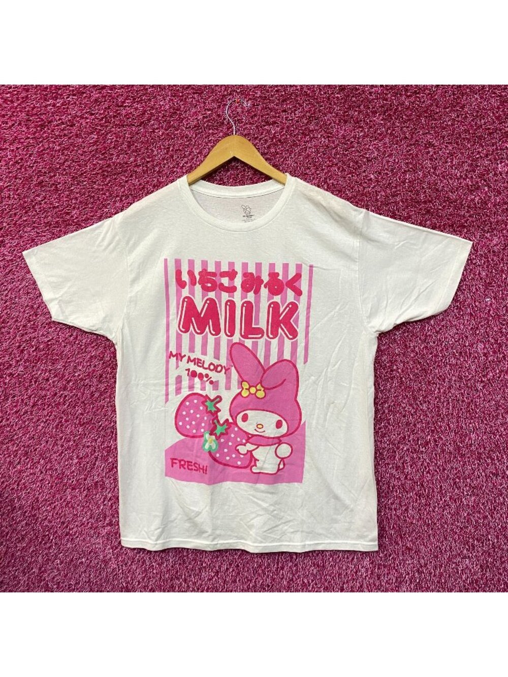My Melody Japanese Kawaii Strawberry Milk Sanrio Tee L